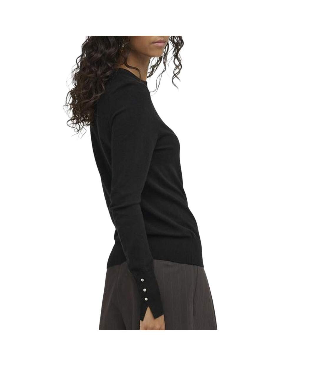 Pull noir femme jdy button-2