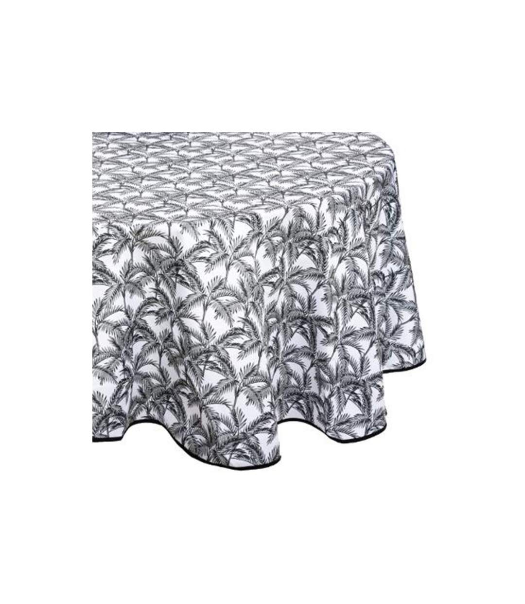 Nappe Antitache Imprimée Palmier 180cm Gris-1