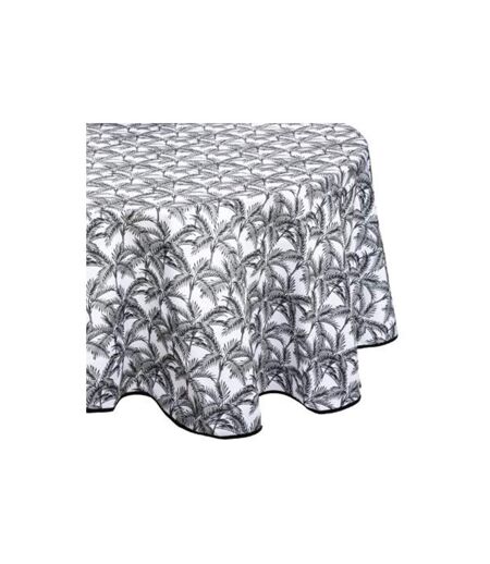 Nappe Antitache Imprimée Palmier 180cm Gris