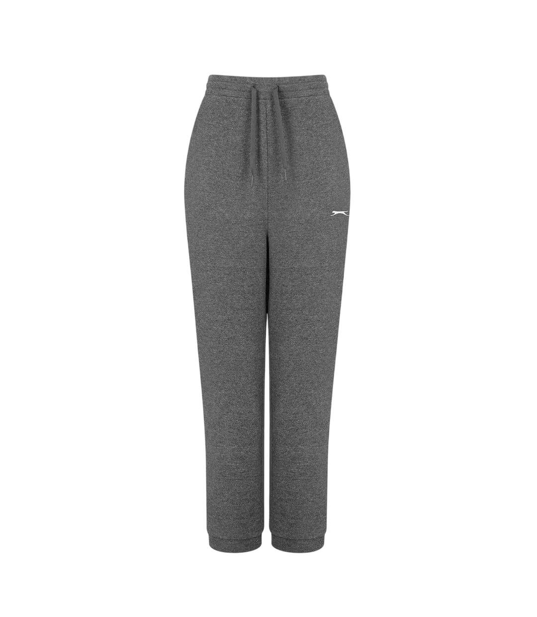 Womens/ladies Interlock Logo Jogging Bottoms Charcoal Slazenger-1