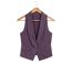Gilet Blazer Court Sans Manches Coton Stretch Raisin - AXXANO-1