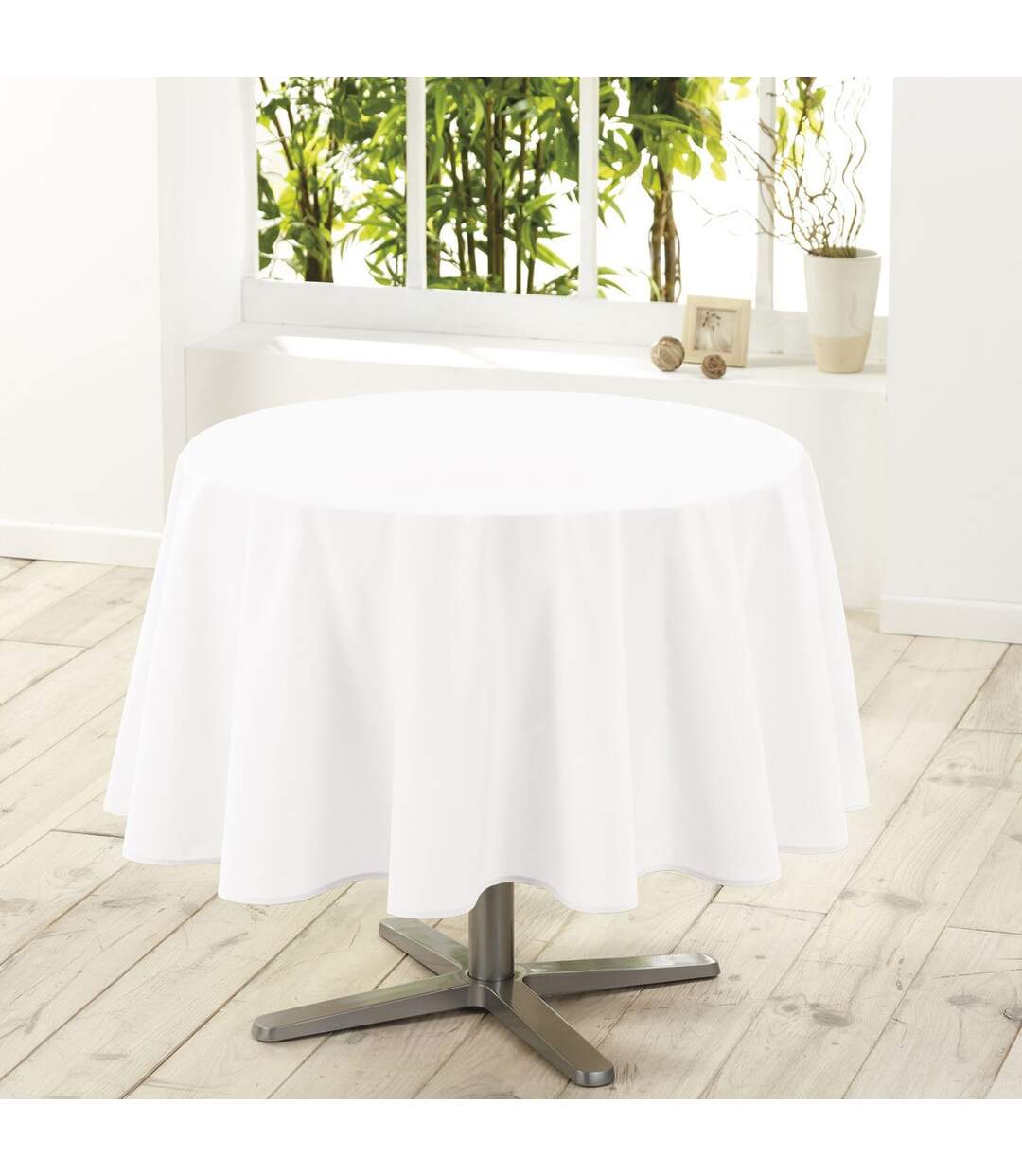Nappe Ronde Antitache Essentiel 180cm Blanc-1