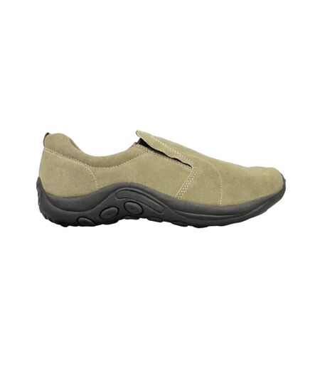 PDQ Adults Unisex Real Suede Ryno Slip-On Casual Trainers (Taupe) - UTDF140