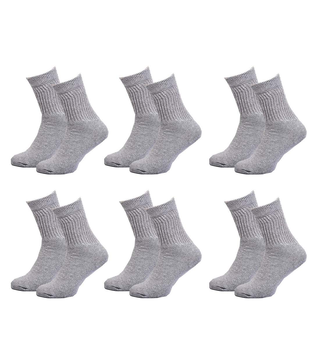 Chaussettes homme C17 JEANS Confort et qualité -Assortiment modèles photos selon arrivages- Pack de 6 paires C17 jeans Tennis Gris-1