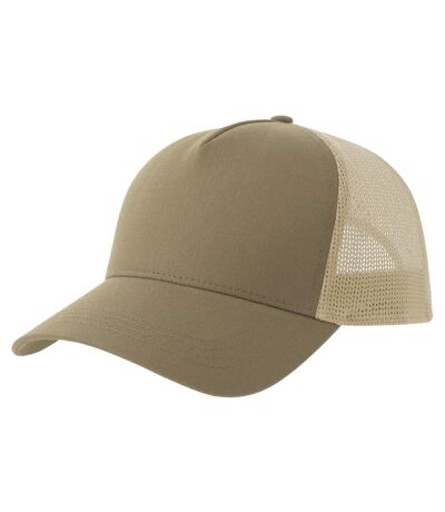 Rapper 5 panel cotton sustainable trucker cap khaki/stone Atlantis