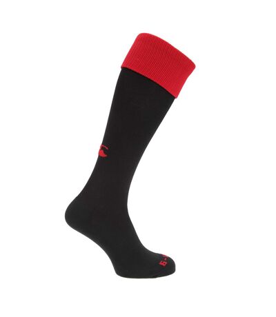Canterbury Mens Playing Cap Rugby Sport Socks (Black/Red)
