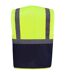 Unisex adult executive hi-vis waistcoat yellow/navy Yoko