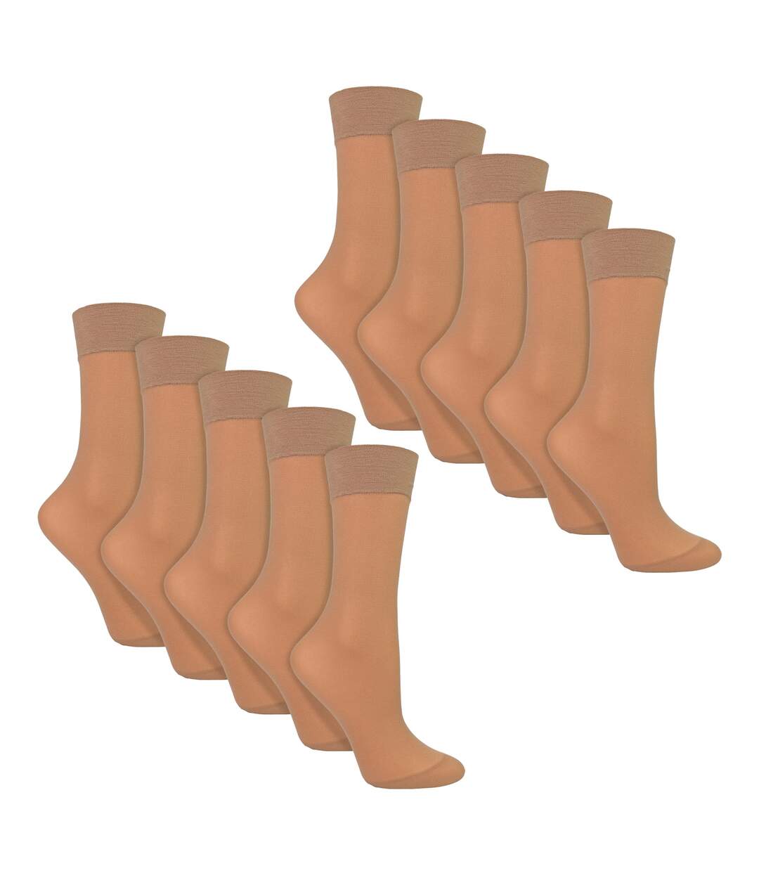 Sock Snob- Lot De 10 Socquettes Femme 15 Deniers Transparentes-3