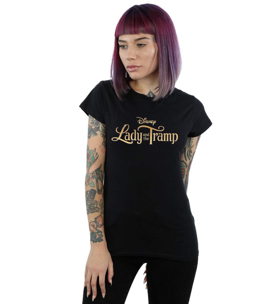 Disney T-shirt en coton à logo classique Lady And The Tramp - Femmes/Dames (Noir) - UTBI16135-2