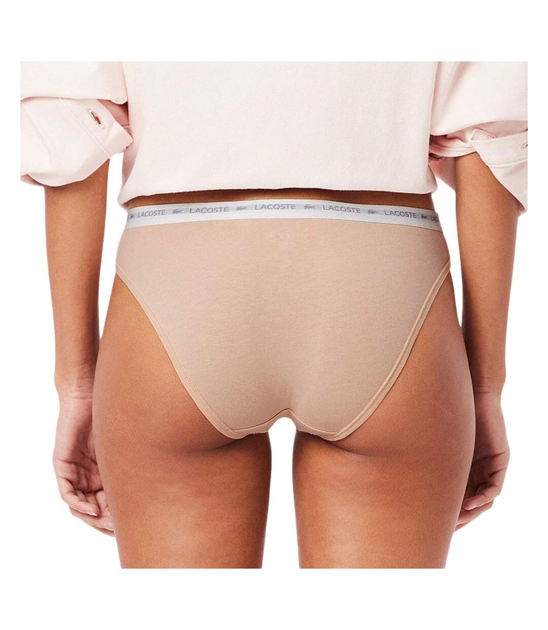 X3 culottes beige femme lacoste coton stretch-2