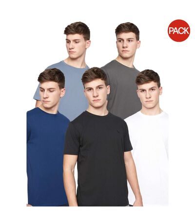 Pack Of 5  Mens Bonucci T-shirt  Blue Black Grey White Light Blue Bewley & Ritch