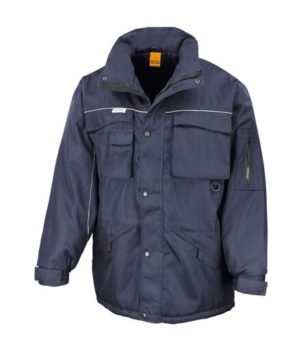 Unisex adult heavy duty jacket navy WORK-GUARD by Result