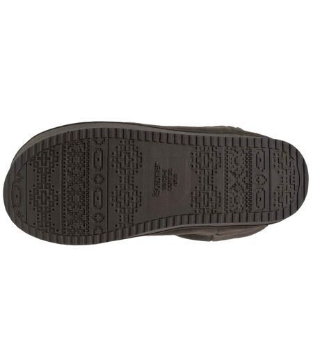 Isotoner Chaussons Bottillons femme dessus en cuir, semelle plateforme