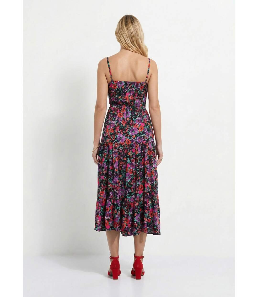 Robe longues volantée fines bretelles-2