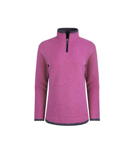 Womens/ladies beye grid eco friendly quarter zip fleece top dark raspberry Weird Fish