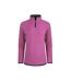 Womens/ladies beye grid eco friendly quarter zip fleece top dark raspberry Weird Fish-1