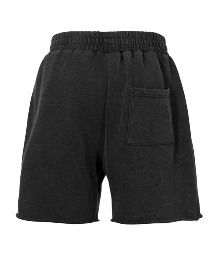 Mens Fleece Graphic Print Sweat Shorts Washed Grey GodMade