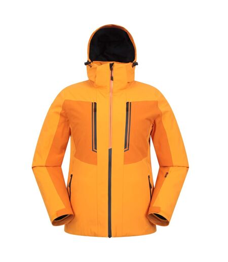 Mens Phase Extreme Waterproof Ski Jacket Bright Orange Mountain Warehouse
