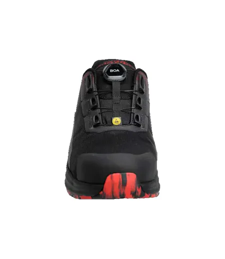 Mens Footwear Accelerate Safety Shoes Black Traffic Red Mascot