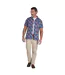 Chemise Manches Courtes Motif/style Floral Hawaii Homme Bleu Marine Raging Bull-1