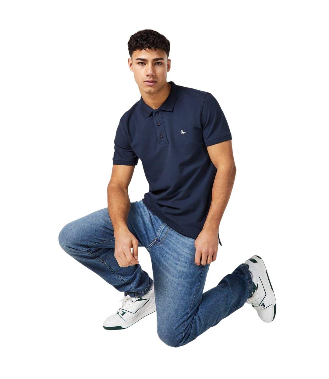 Mens Eaton Stretch Polo Shirt Navy Jack Wills-4