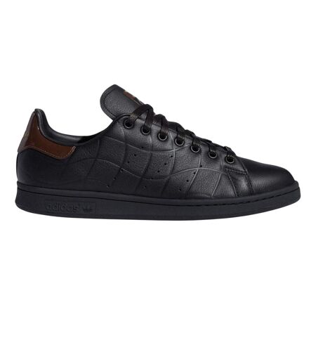 Mens Stan Smith Leather Flat Trainers Black Adidas