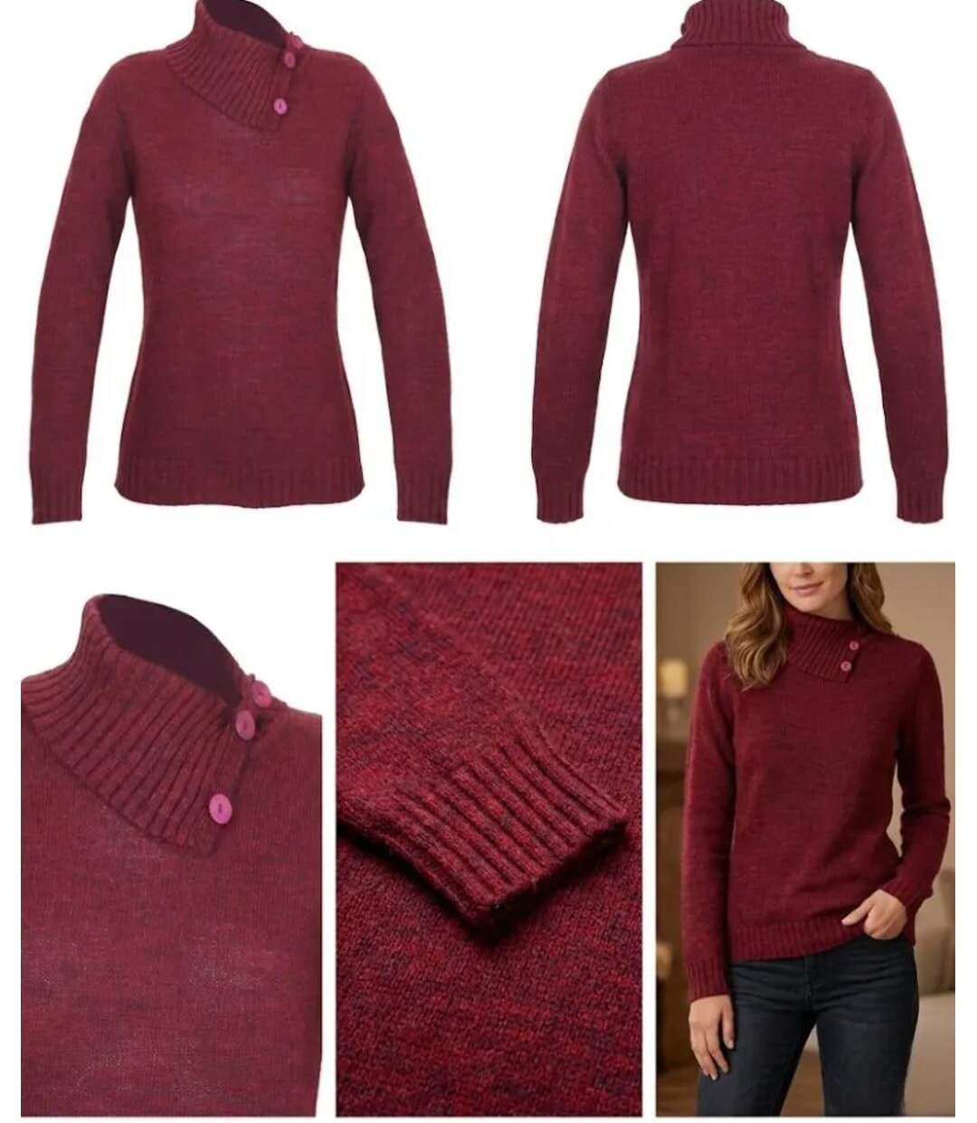 Pull Col Cassé Femme Mayflower DEFI2R Modulable-4