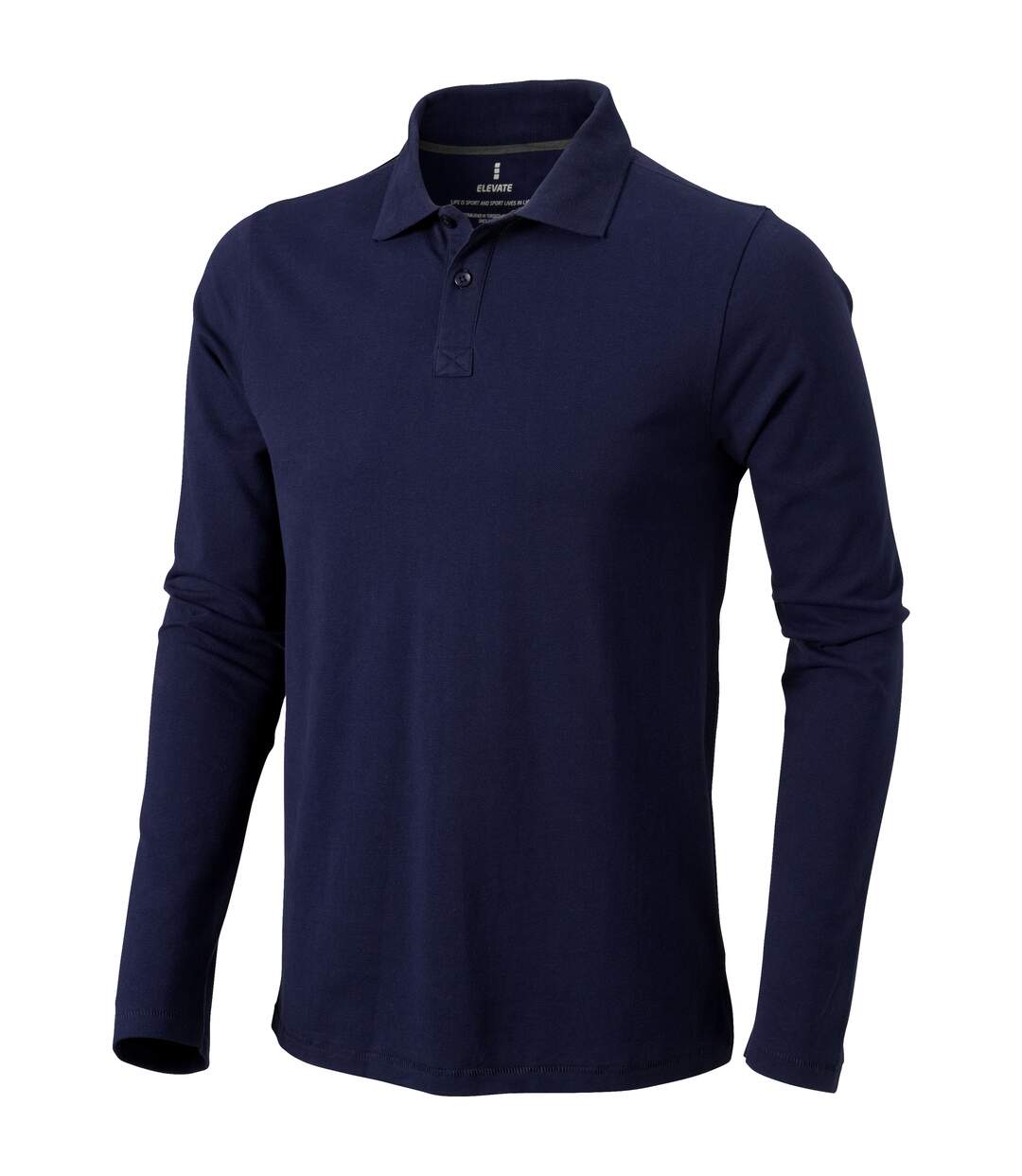 Mens oakville long sleeve polo shirt navy Elevate