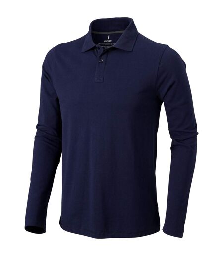 Elevate Mens Oakville Long Sleeve Polo Shirt (Navy)