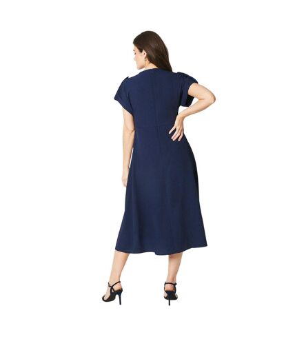 Womens/ladies satin midi dress navy Debenhams