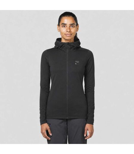 Ladies Soft Fleece Full Zip Hoody Top with Thumb Loops for Winter Hikes