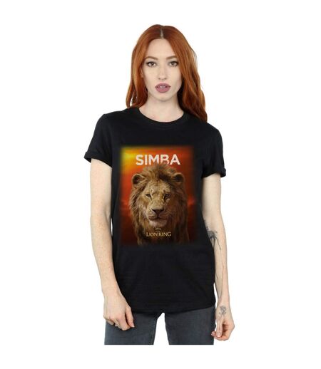 Disney Womens/Ladies The Lion King Movie Adult Simba Poster Cotton Boyfriend T-Shirt (Noir) - UTBI29323
