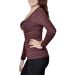 Tee-shirt femme à  rayures chic à  manches longues - Confortable et stylé en rouge-3