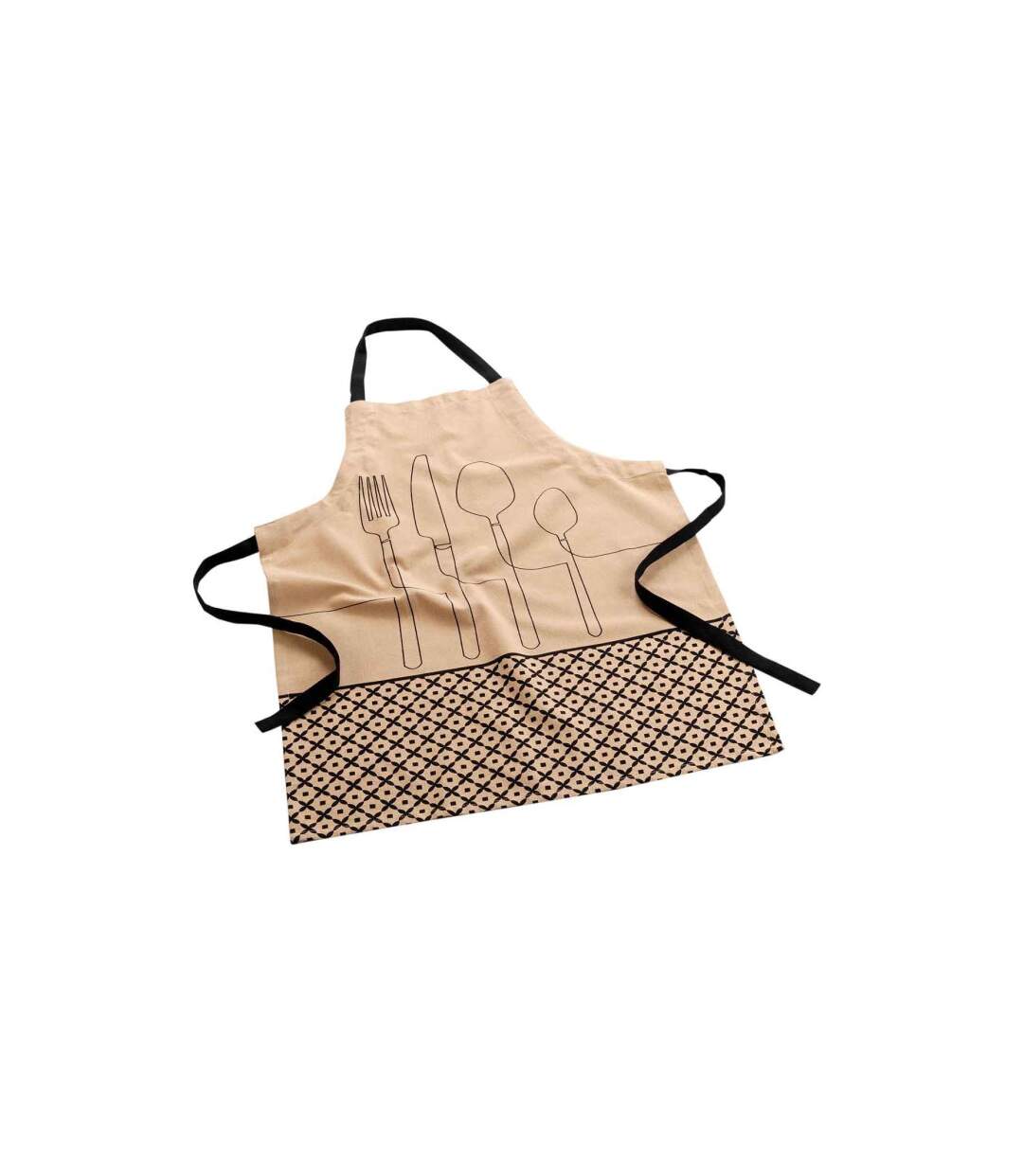 Tablier en Coton Recyclé Cuisiline 84cm Beige-1