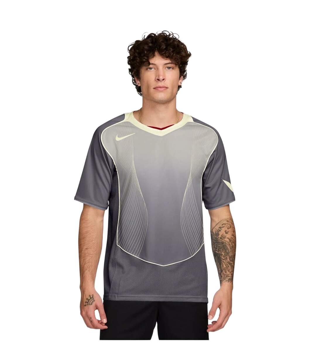T-shirt Manches Courtes Motif/style Logo T90 Homme Gris Clair Nike-1