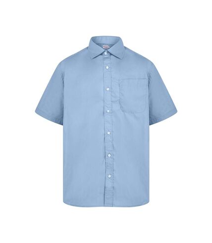 Absolute Apparel Mens Short Sleeved Classic Poplin Shirt (Light Blue) - UTAB118