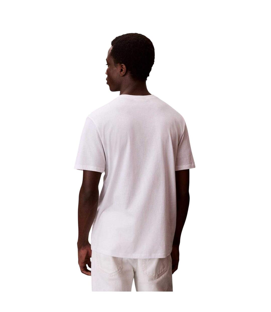 Mens Micro Logo T-shirt Bright White Calvin Klein-3