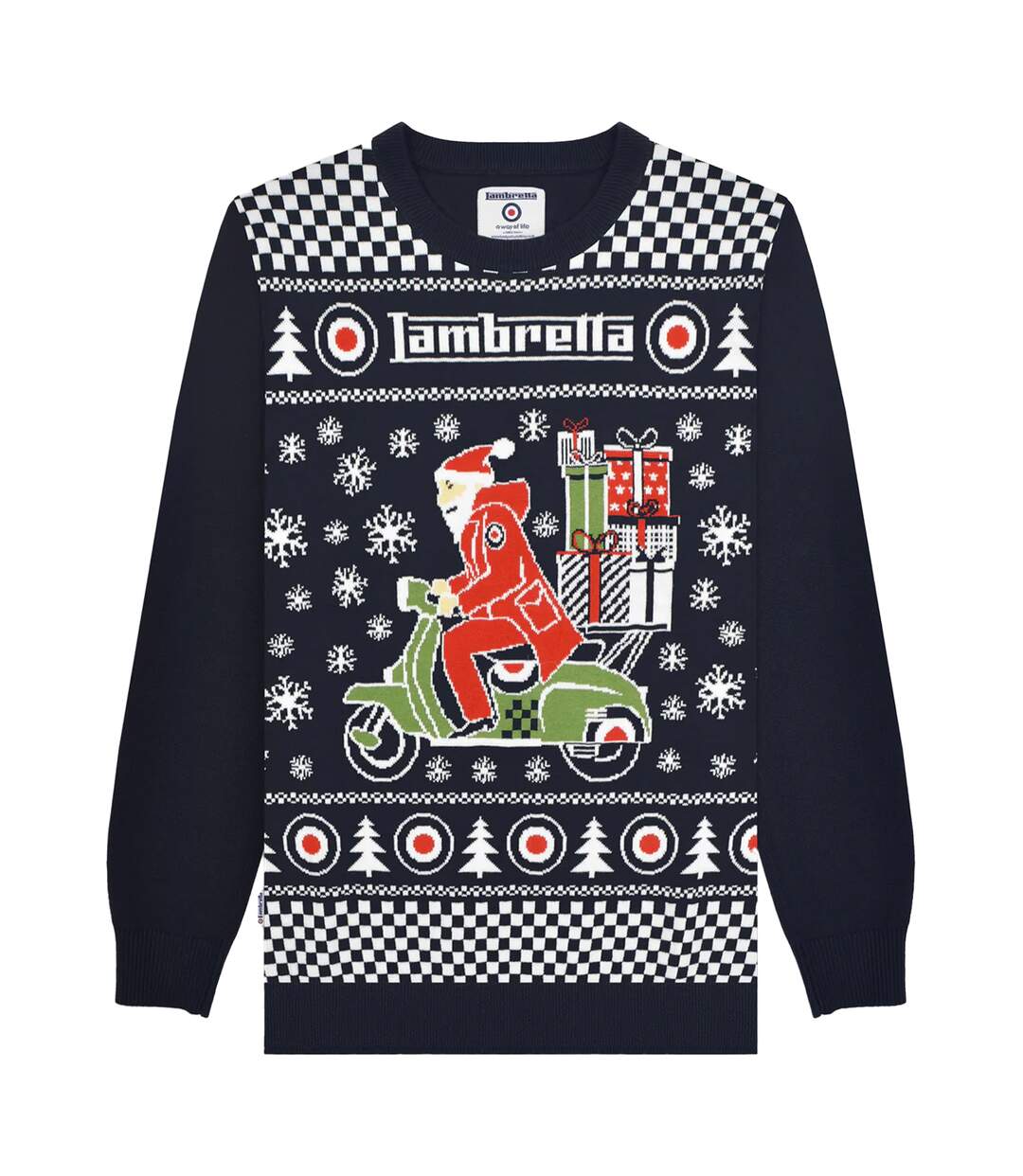 Pull Noël Motif/style Trottinette Aw25 Homme Bleu Marine Lambretta-2