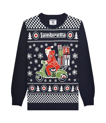 Pull Noël Motif/style Trottinette Aw25 Homme Bleu Marine Lambretta