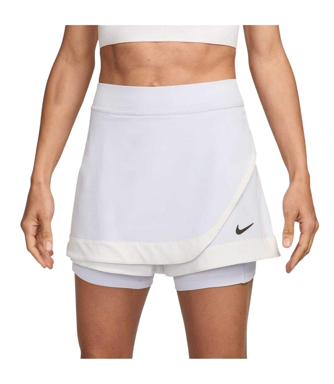 Womens/ladies Mini Open Regular Tennis Skort Grey White Nike-2