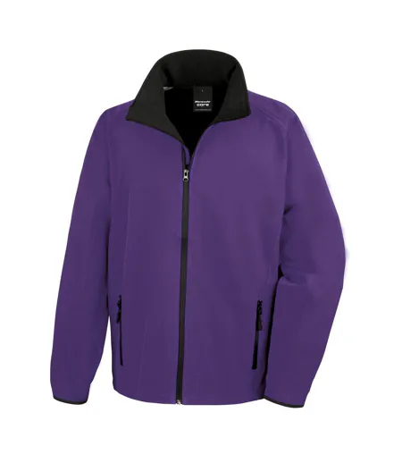 Veste Soft Shell Imprimable Pour Hommes Violet Noir Result Core
