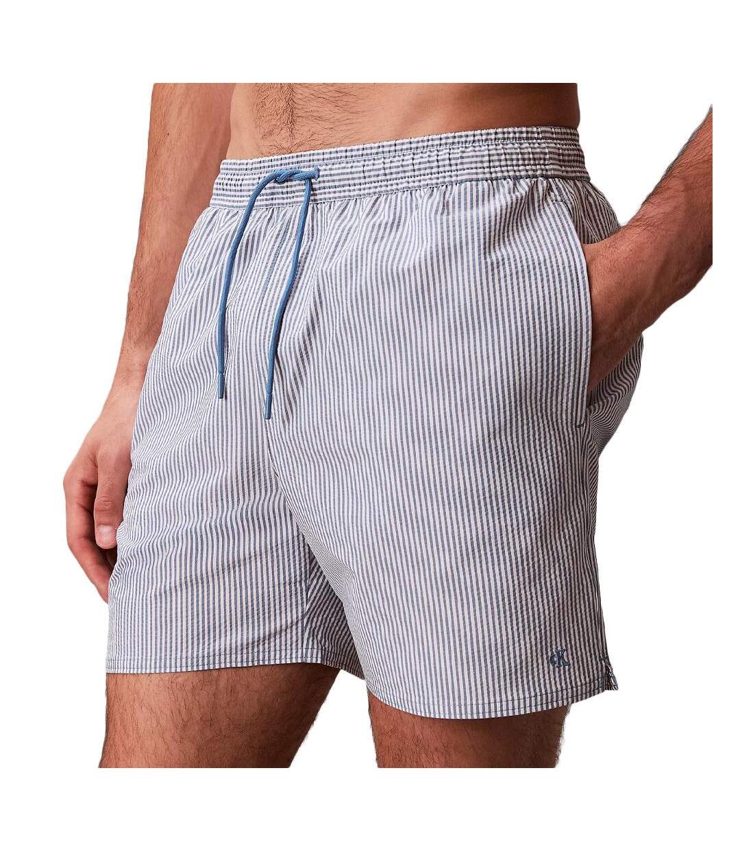 Maillot de bain bleu/blanc homme calvin klein jeans short drawstrings-1