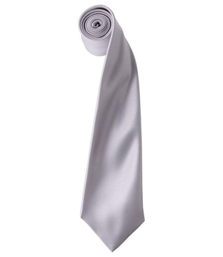 Cravate satin unie - PR750 - gris silver