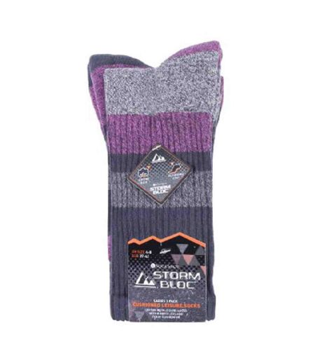 3 Paires Chaussettes de Randonnée Femme Rayées Été