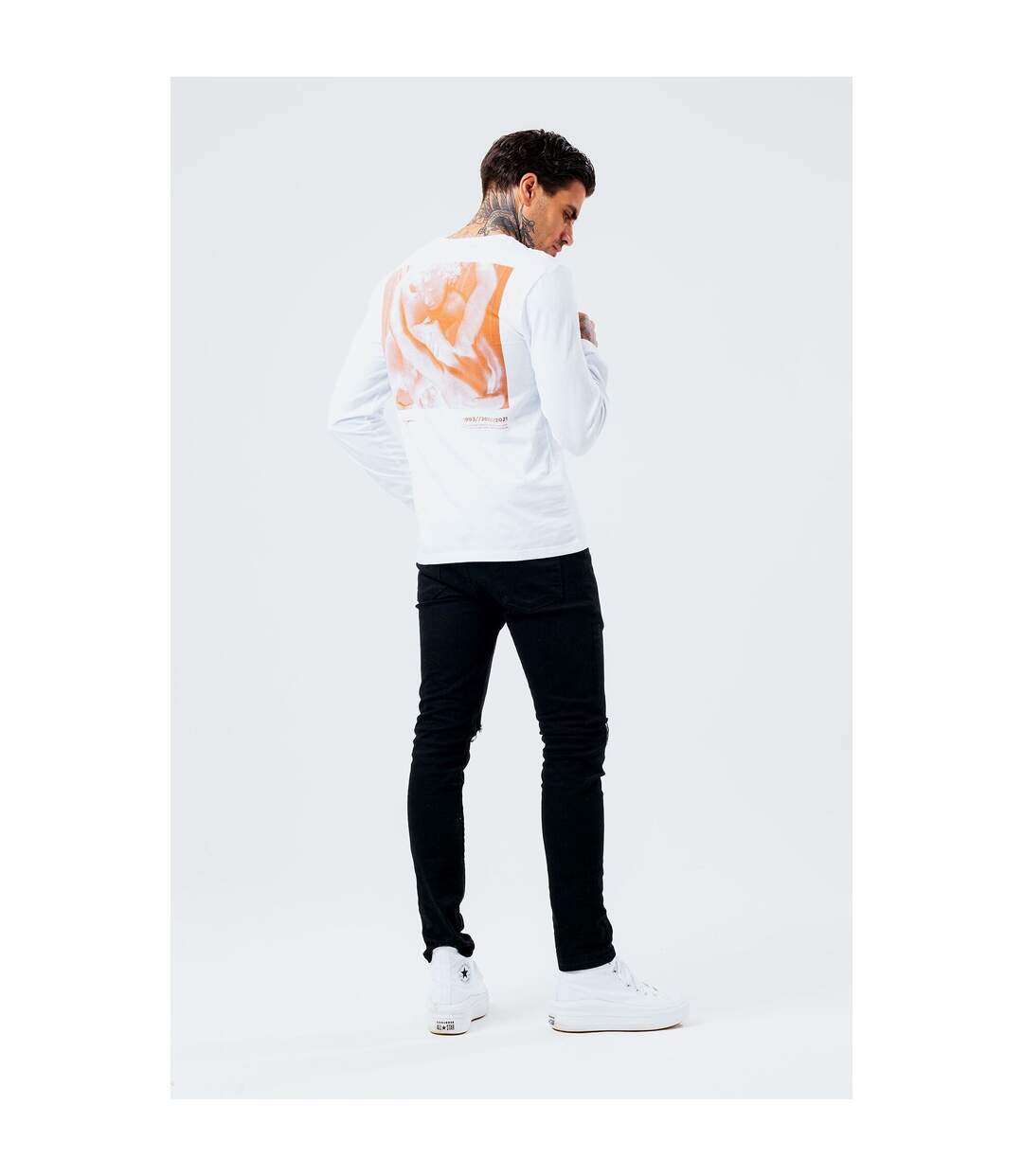 T-shirt homme blanc / orange Hype