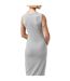 Womens/ladies Cotton Midi Bodycon Dress Heather Grey Calvin Klein-4