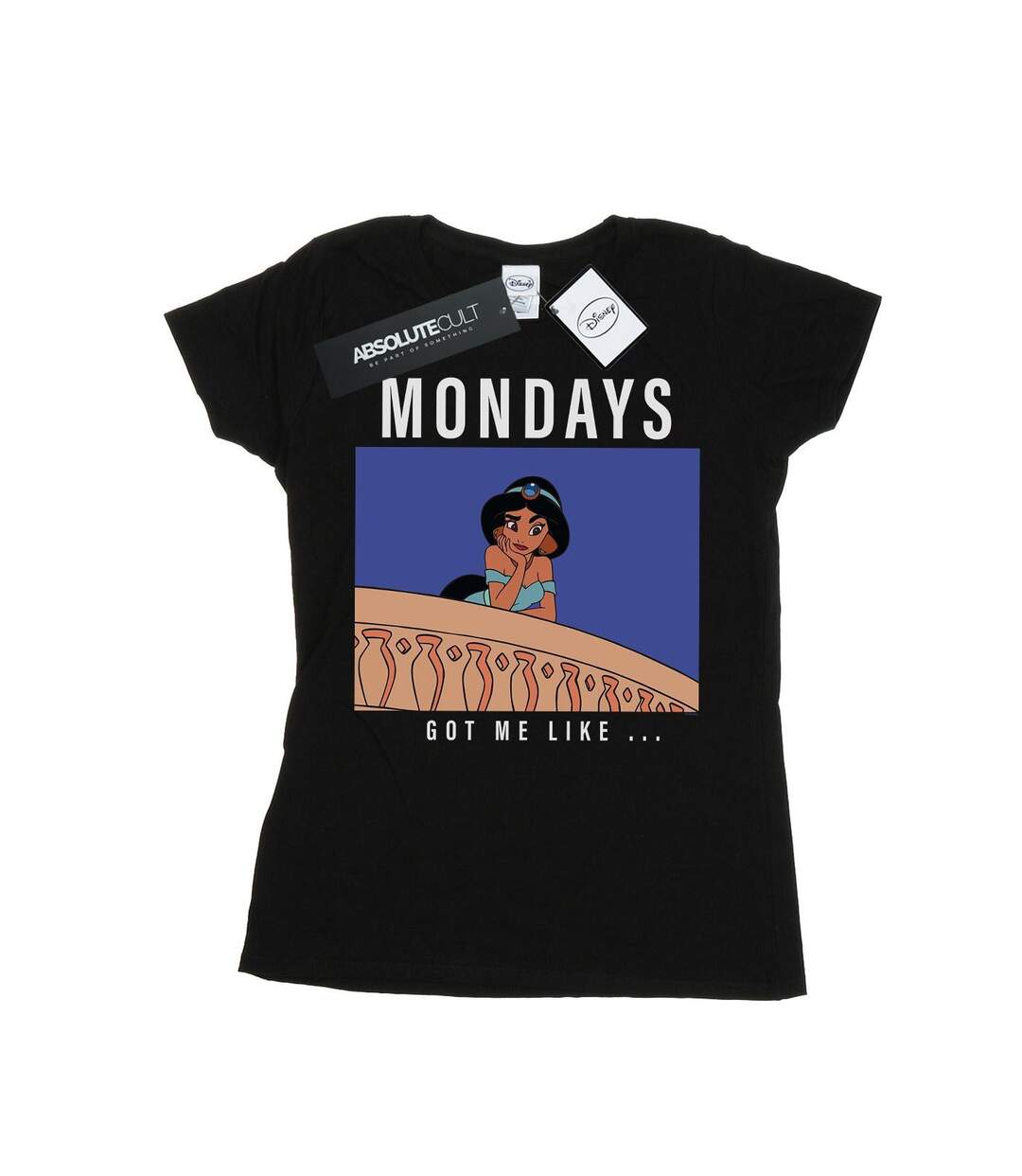 Disney Princess - T-shirt JASMINE MONDAYS GOT ME LIKE - Femme (Noir) - UTBI37110-1