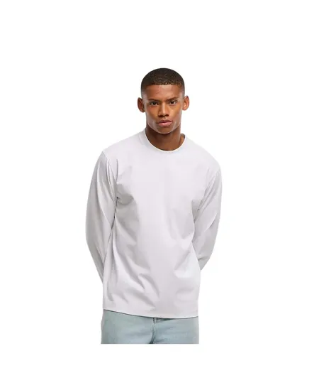 Mens Sorona Loose Long-sleeved T-shirt White Build Your Brand