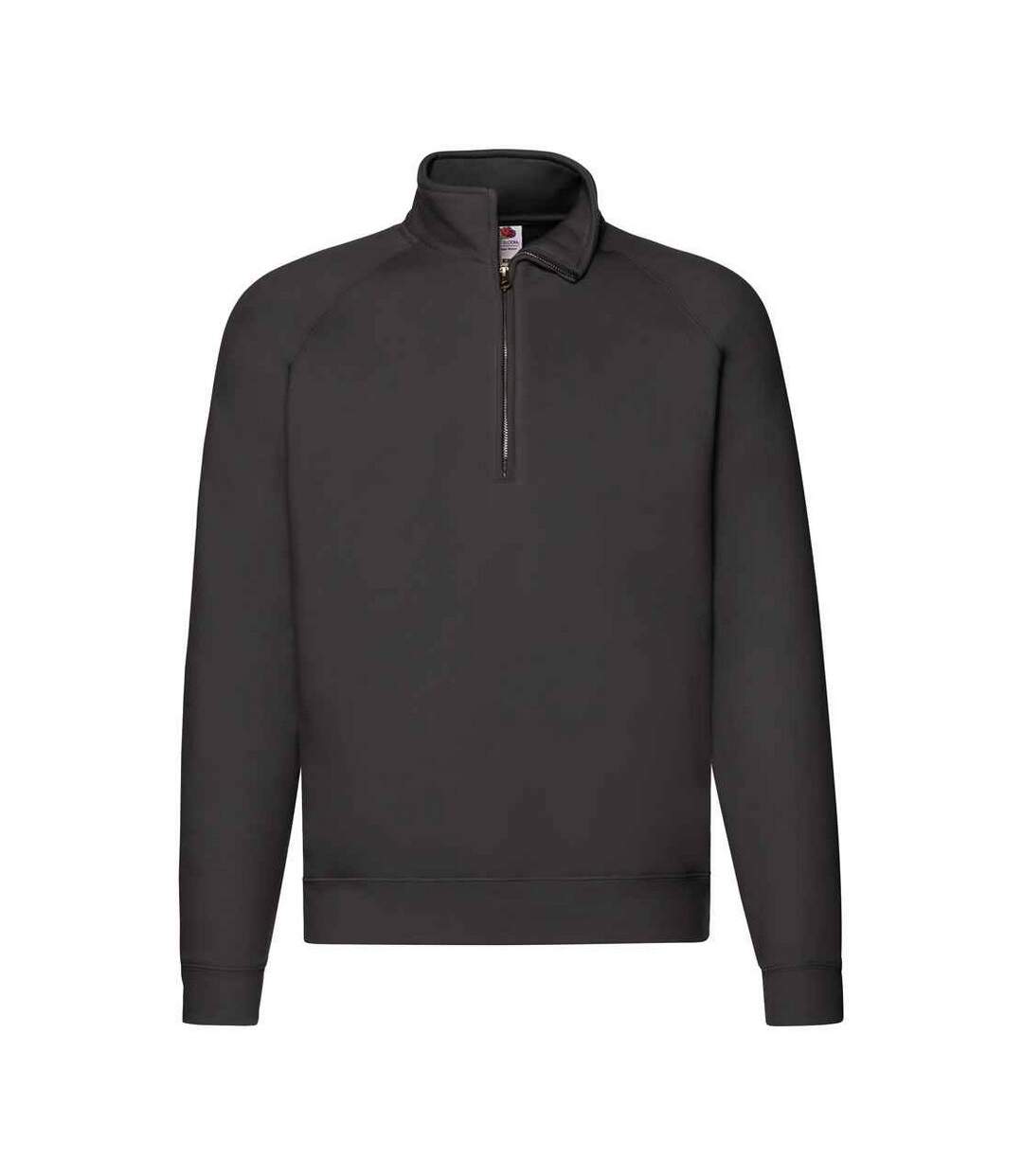 Mens premium polycotton sweatshirt black Fruit of the Loom