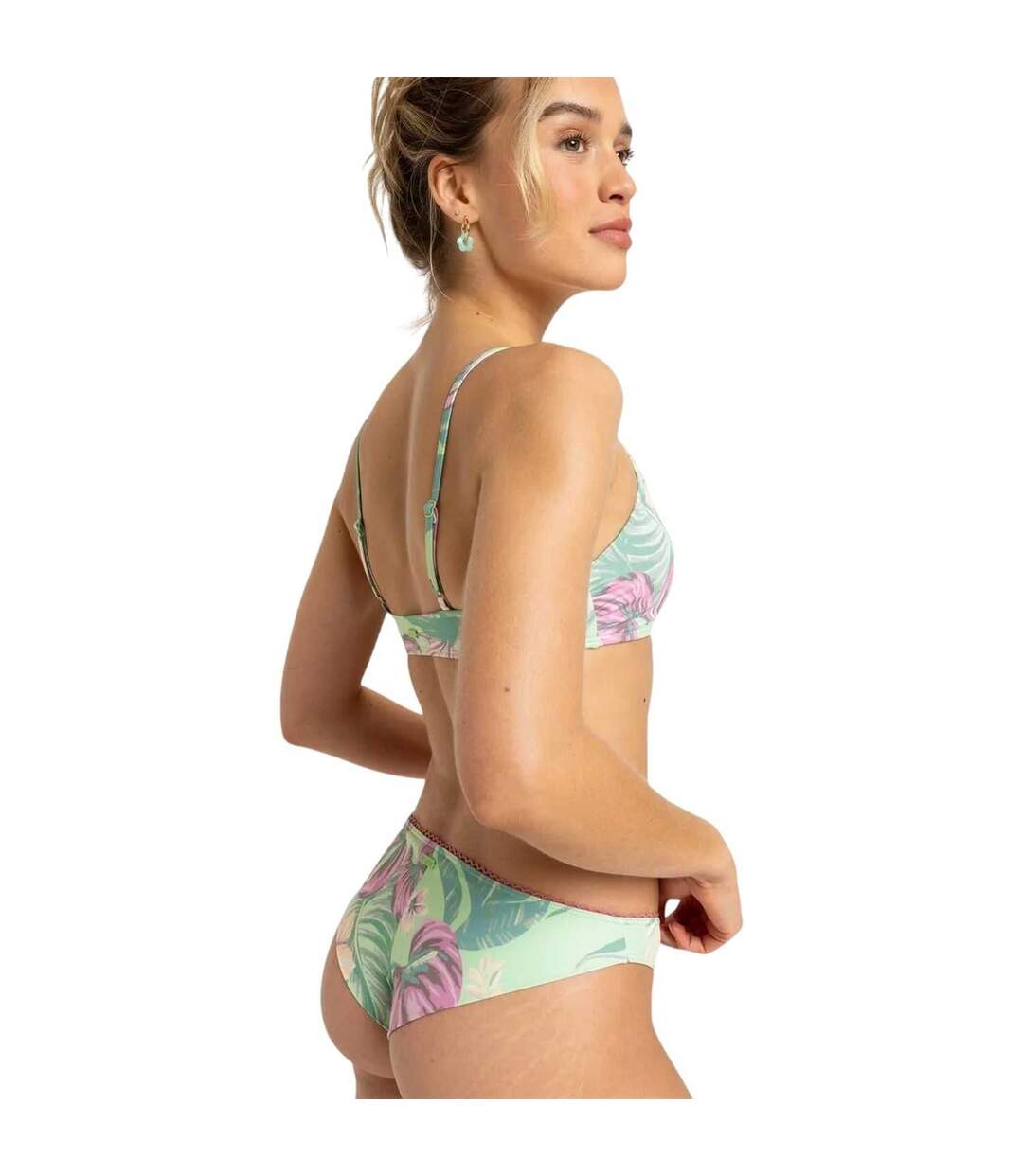 Ensemble Maillot De Bain 2 Pièces Motif/style Floral Femme Vert Roxy-4
